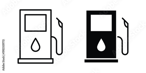 Gas station icon outline pictogram. Flat Symbols.
