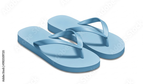 Light Blue Flip Flops Summer Sandals Realistic Vector Illustration
