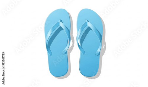 Light Blue Flip Flops Summer Sandals Realistic Vector Illustration
