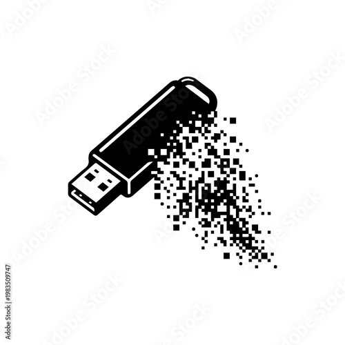 Digital Flash Drive Pixel Dissolve