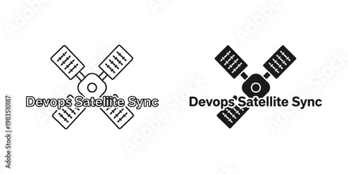 Comparison of devops satellite sync icons with different visual styles