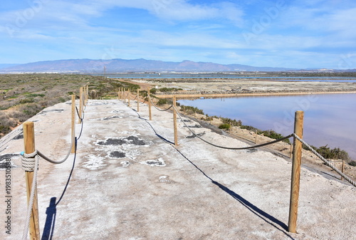 evaporative reservoirs of salt production in village Cabo de Gata