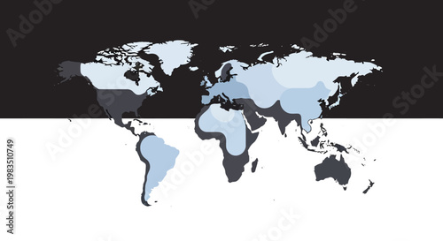 World map with various colored continents.