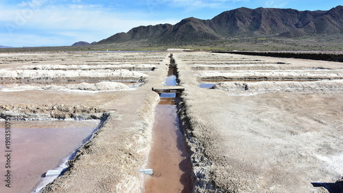 evaporative reservoirs of salt production in village Cabo de Gata