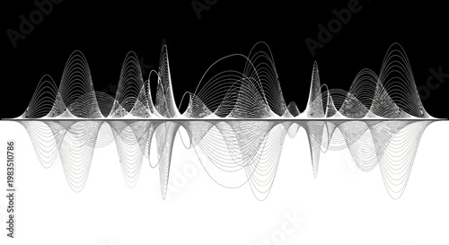 Abstract sound wave pattern illustration.