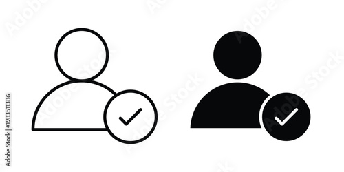 Hired icon outline pictogram. Flat Symbols.