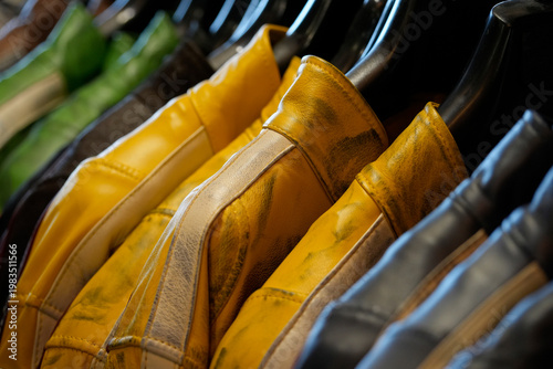 biker leather jackets detail close up