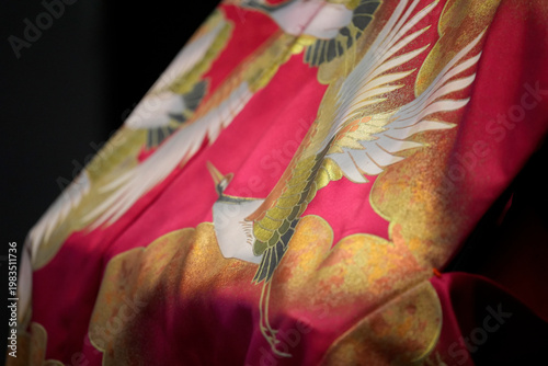 Japanese Kimono detail Colorful Decorated