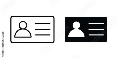 ID card icon outline pictogram. Flat Symbols.
