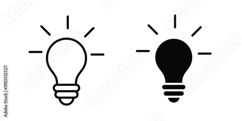 Idea icon outline pictogram. Flat Symbols.