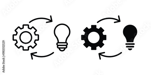 Implementation icon outline pictogram. Flat Symbols.