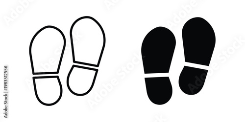 Imprint soles shoes icon outline pictogram. Flat Symbols.