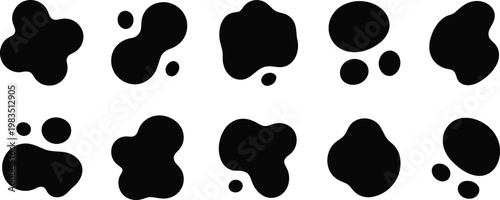 Black ink blot rorschach test shapes abstract psychological assessment