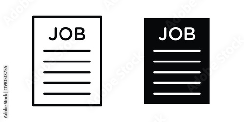 Job description icon outline pictogram. Flat Symbols.