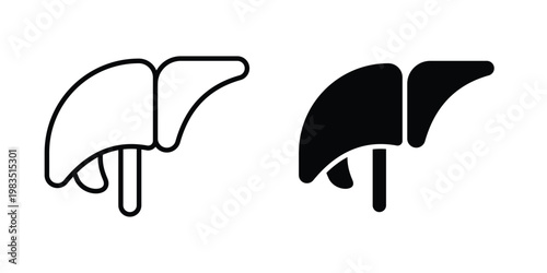 Liver icon outline pictogram. Flat Symbols.