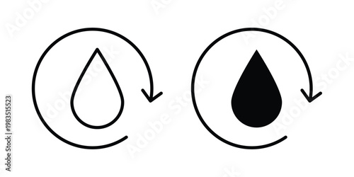 Low water level icon outline pictogram. Flat Symbols.