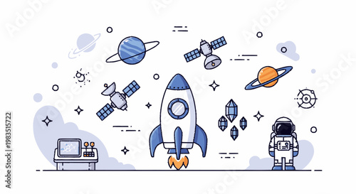 Astronaut in white spacesuit standing.