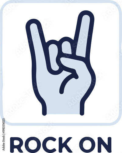 Rock On Hand Sign Gesture.