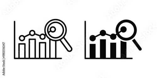Market prediction icon outline pictogram. Flat Symbols.