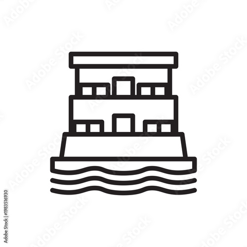 Offshore accommodation icon symbolizing marine housing, representing flotel hardware, living quarter tools, crew gear, habitability systems, and industrial maritime workforce safety logistics.