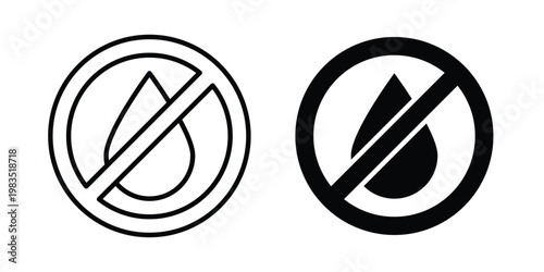 Oil free icon outline pictogram. Flat Symbols.
