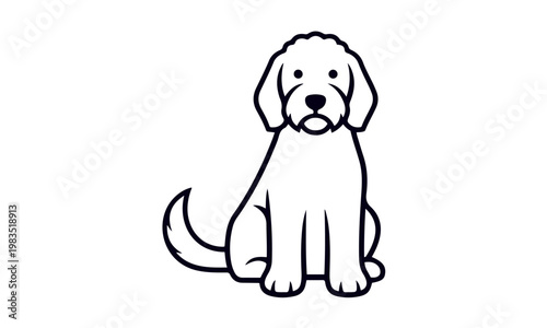 cute Pet Minimalist dog,dog silhouette logo black and white vector design