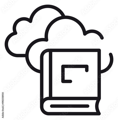 Cuadro en lienzo Cloud library vector icon illustration