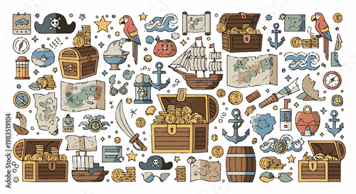 Pirate Treasure Chest and Accessories.