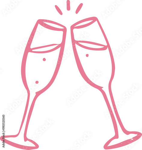 Pink Champagne Glasses Celebrate.