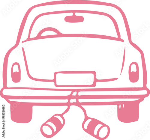 Pink Car with Mufflers.