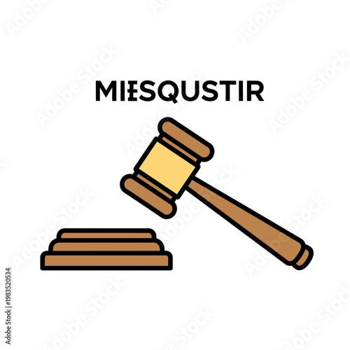 Judge Gavel and Sound Block Legal Justice Vector Illustration