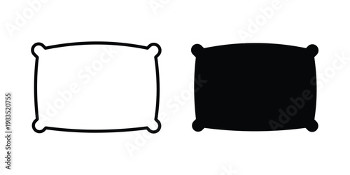 Pillow icon outline pictogram. Flat Symbols.