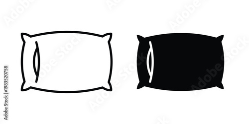 Pillow icon outline pictogram. Flat Symbols.