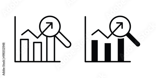 Predictive analytics icon outline pictogram. Flat Symbols.