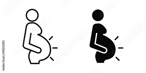 Pregnancy complications icon outline pictogram. Flat Symbols.