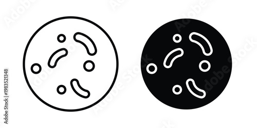 Probiotics bacteria icon outline pictogram. Flat Symbols.
