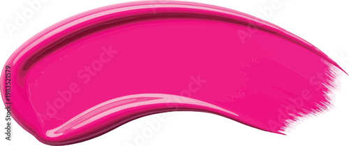 Magenta pink paint brush stroke smear isolated on transparent background