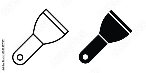 Putty knife icon outline pictogram. Flat Symbols.
