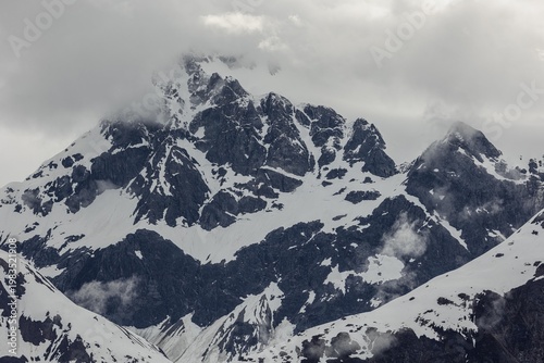 Photography mountains in the snow