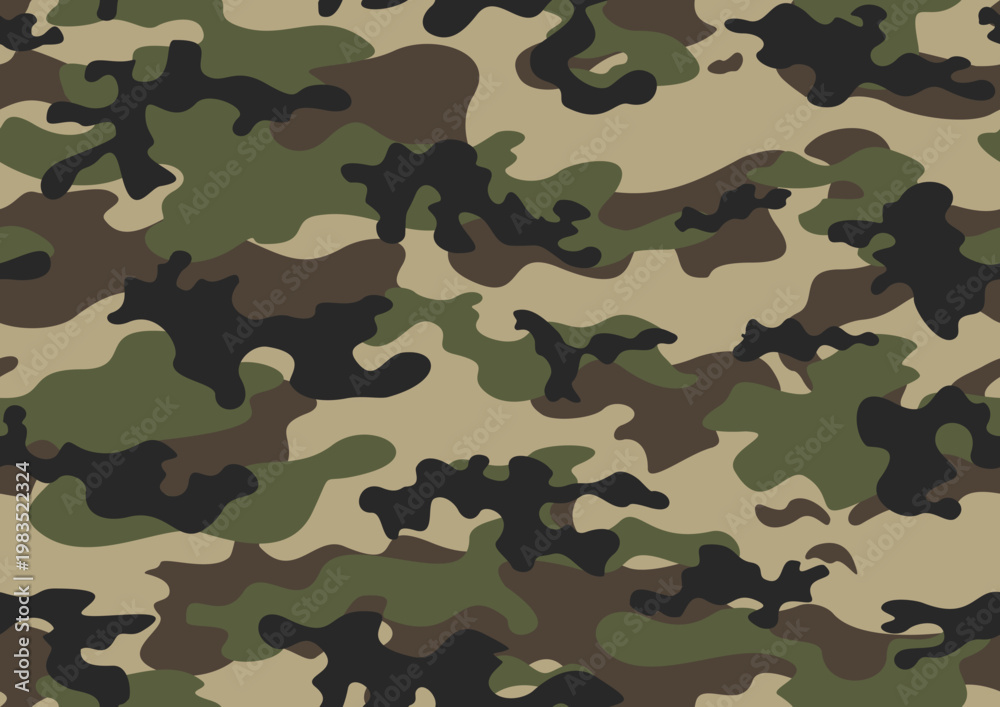 Fototapeta premium Seamless camouflage pattern forest hunting print vector texture