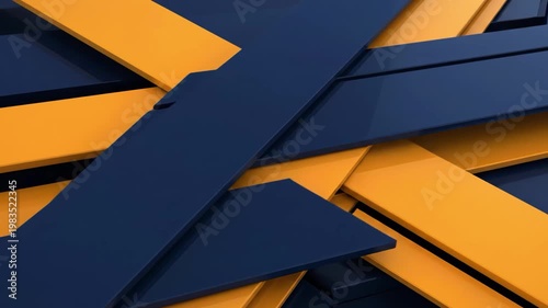 Abstract background of overlapping orange and dark blue geometric shapes