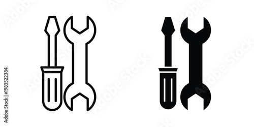 Repair icon outline pictogram. Flat Symbols.