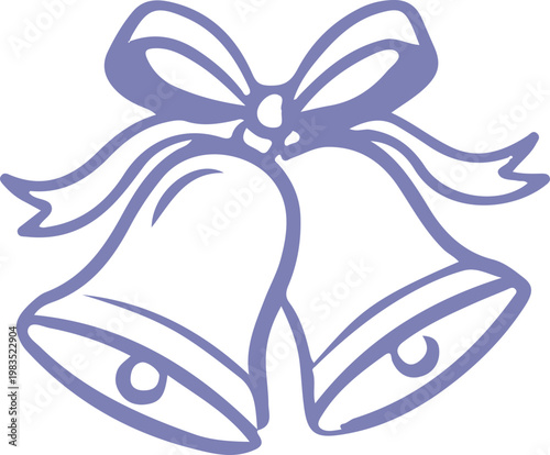 Two Bells with Ribbon Bow.