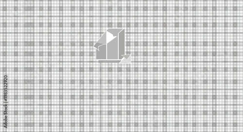 Abstract geometric numeral one overlaying a soft grey checkered background