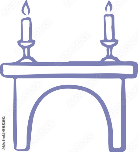 Candle on a Mantelpiece.