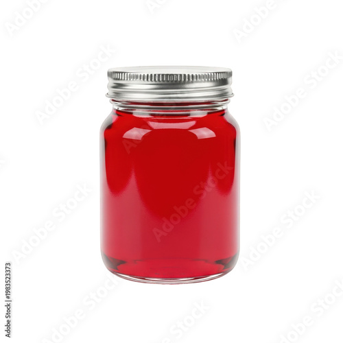 Red plastic bottle with flip-top cap for liquid dispensation isolated on transparent background