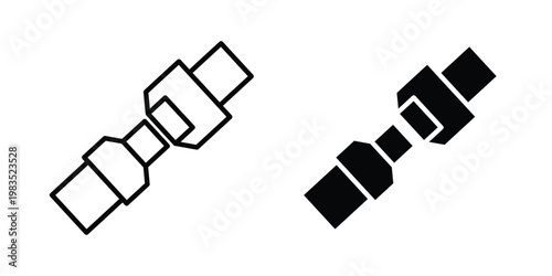 Seat Belt icon outline pictogram. Flat Symbols.