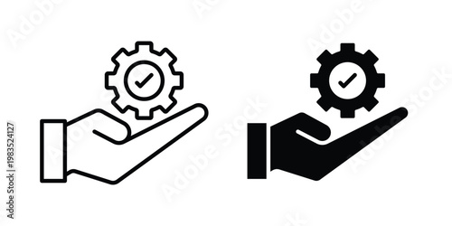 Service offer icon outline pictogram. Flat Symbols.