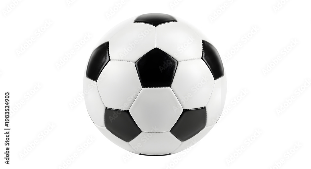 Fototapeta premium Classic black and white soccer ball with hexagonal panel football hexagonal pattern pentagonal shape