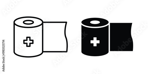 Sterile gauze icon outline pictogram. Flat Symbols.